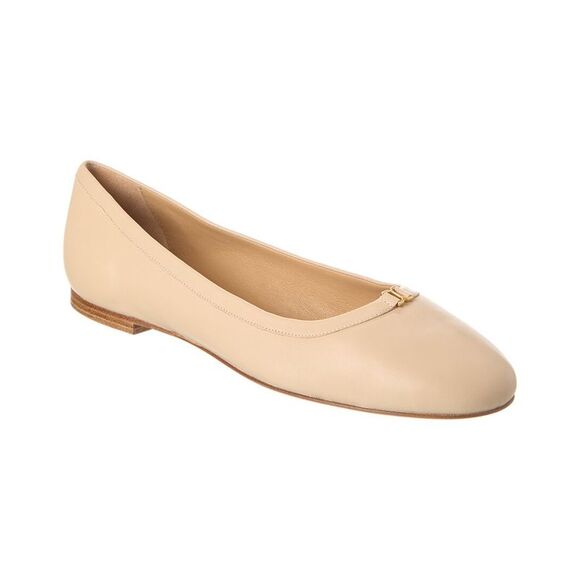 Chloé Lauren Leather Ballerina Flat, Beige - Picture 1 of 5